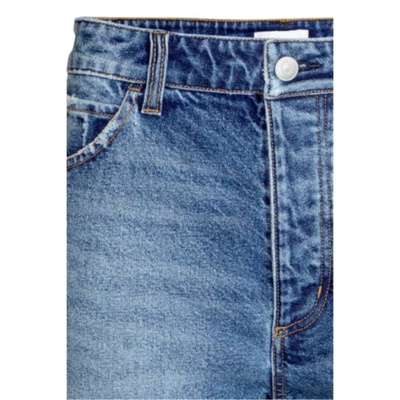H&M WOMEN'S SIZE 10 HIGH RISE STRAIGHT CAPRI JEANS WITH RAW HEM SIZE 10 - Picture 7 of 11